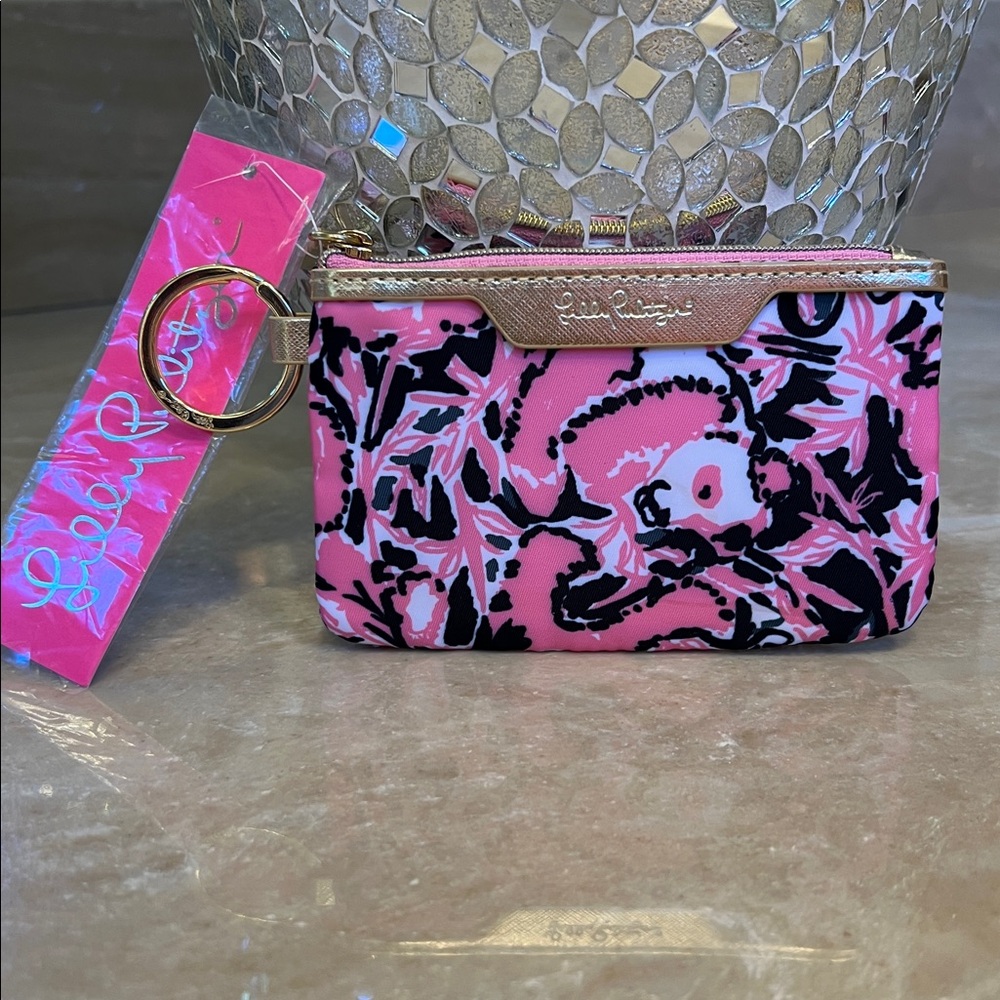 NWT Lilly Pulitzer Key ID Card Case, Hanging With My Boo, Panda